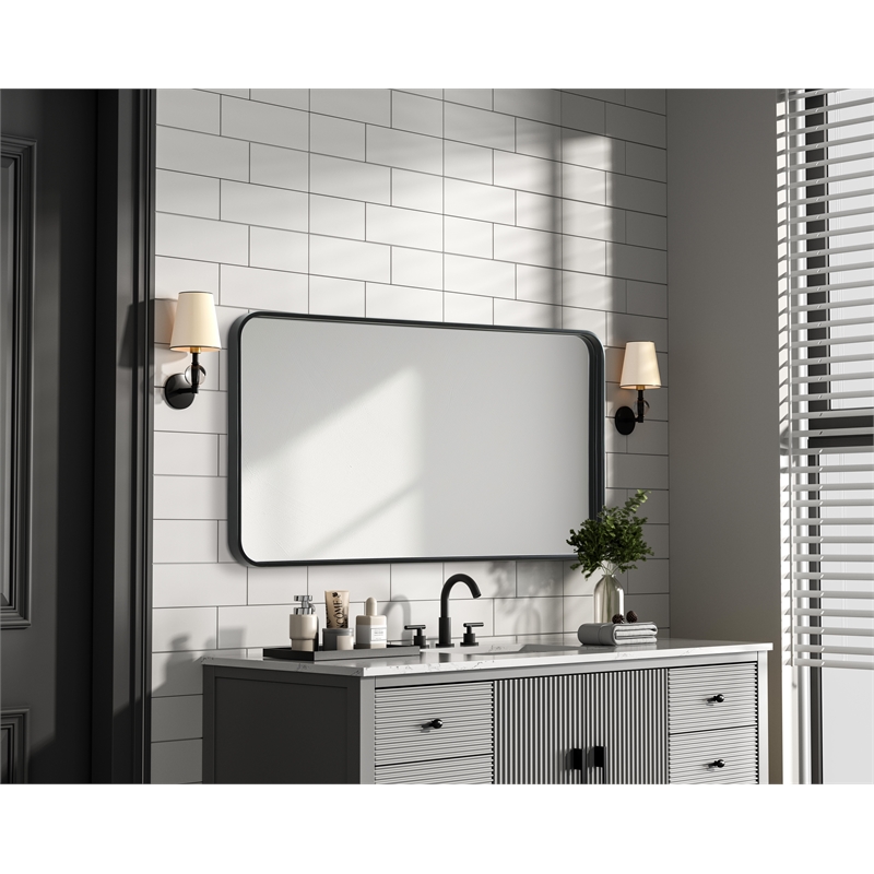 Elegant Decor Contour Metal Rectangle Mirror 22X40