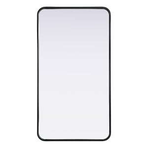 Elegant Decor Contour Metal Rectangle Mirror 22X40&quot Black