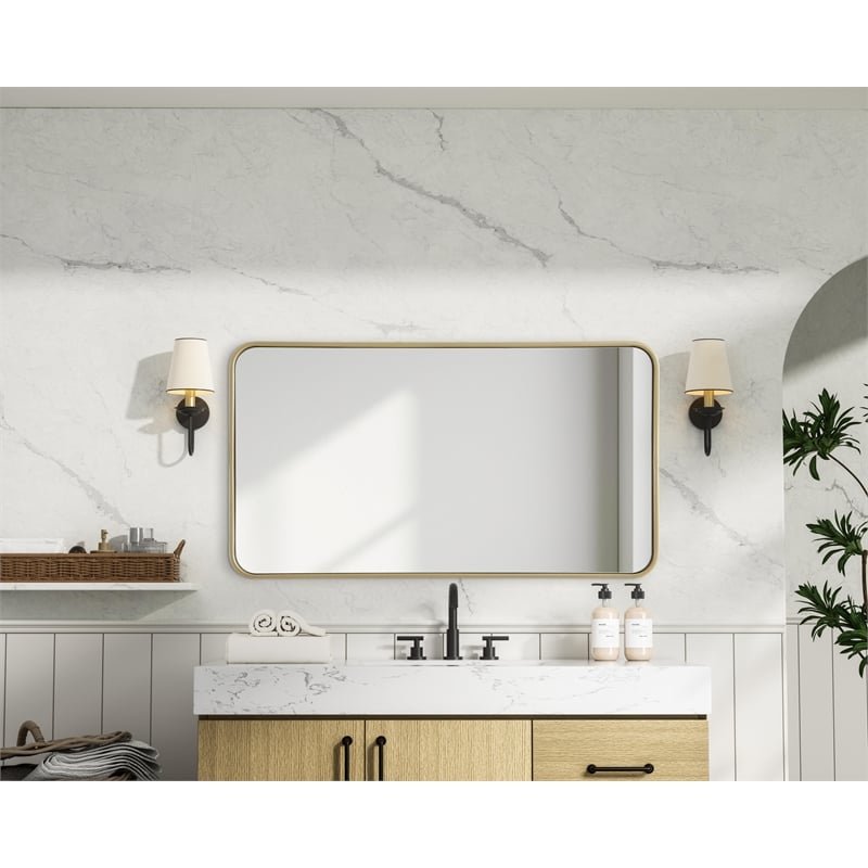 Elegant Decor Contour Metal Rectangle Mirror 22X40