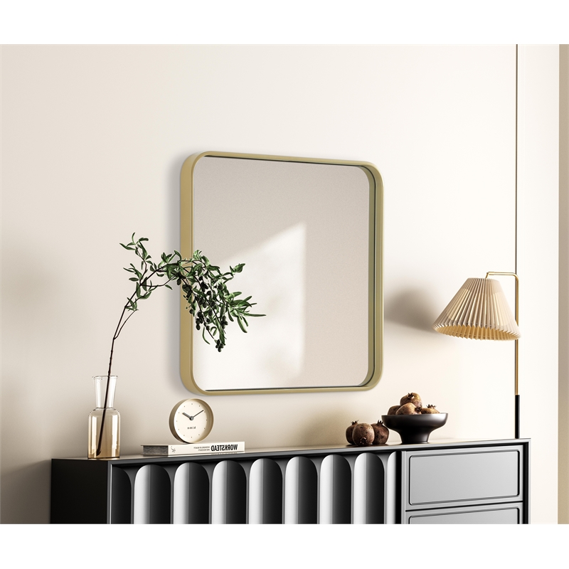 Elegant Decor Contour Metal Square Mirror 24X24