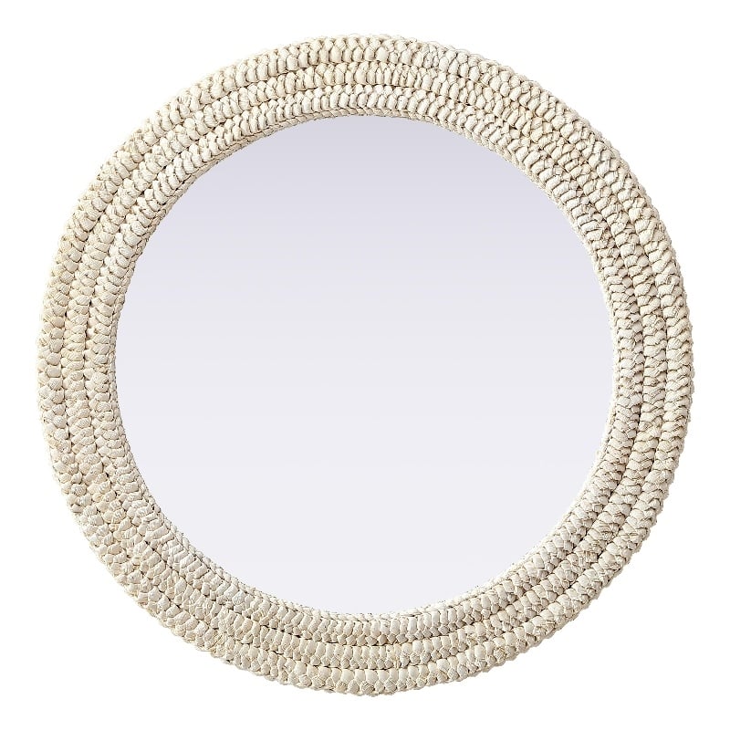 Elegant Decor Round Cornhusk Mirror 30X30