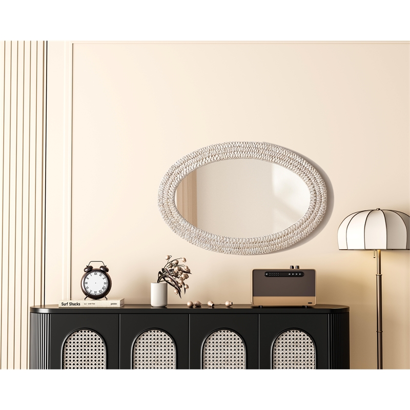 Elegant Decor Oval Cornhusk Mirror 24X36