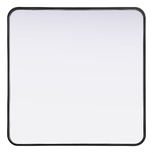 Elegant Decor Contour Metal Square Mirror 30X30&quot Black