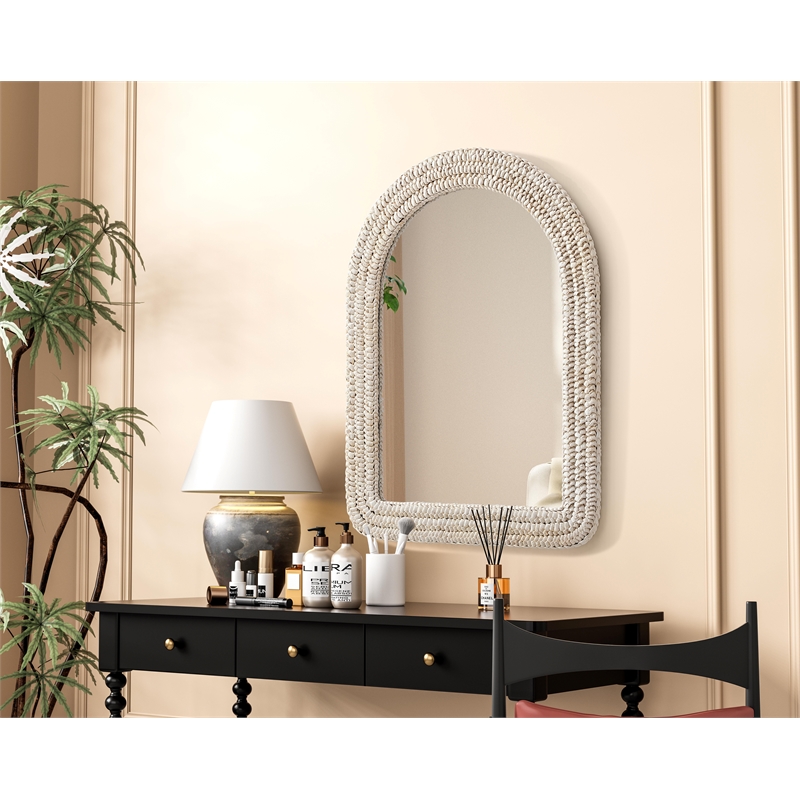 Elegant Decor Arch Cornhusk Mirror 27X36