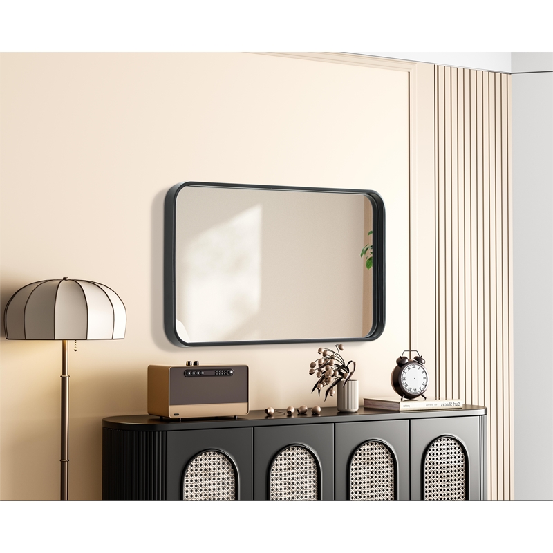 Elegant Decor Contour Metal Rectangle Mirror 18X30