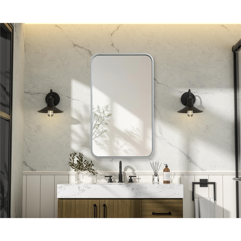 Elegant Decor Contour Metal Rectangle Mirror 18X30