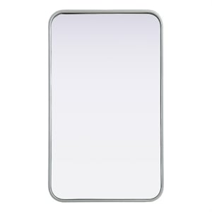 Elegant Decor Contour Metal Rectangle Mirror 18X30&quot Silver