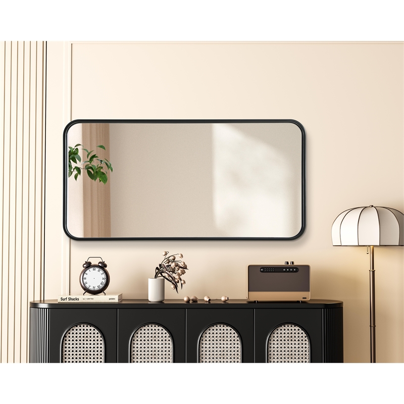 Elegant Decor Contour Metal Rectangle Mirror 18X36