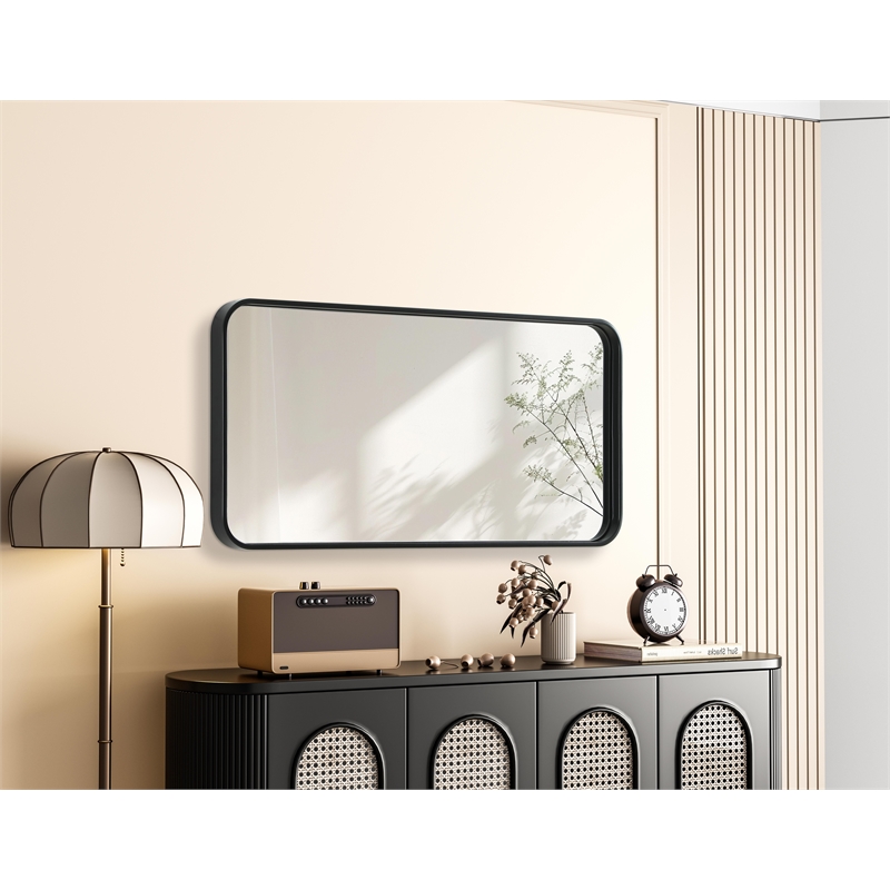 Elegant Decor Contour Metal Rectangle Mirror 18X36