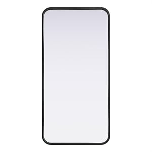 Elegant Decor Contour Metal Rectangle Mirror 18X36&quot Black