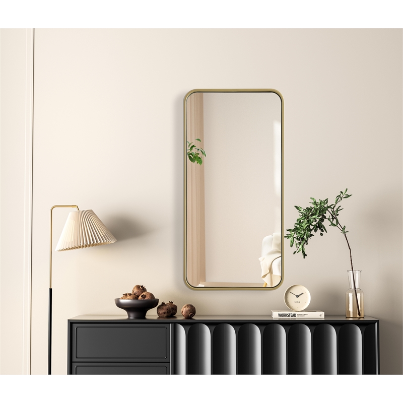 Elegant Decor Contour Metal Rectangle Mirror 18X36