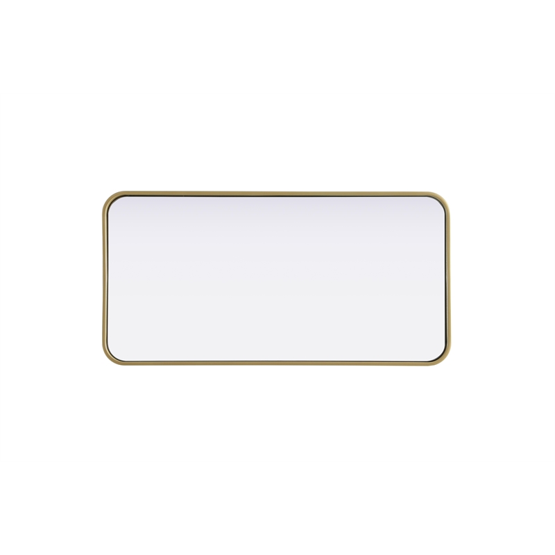 Elegant Decor Contour Metal Rectangle Mirror 18X36