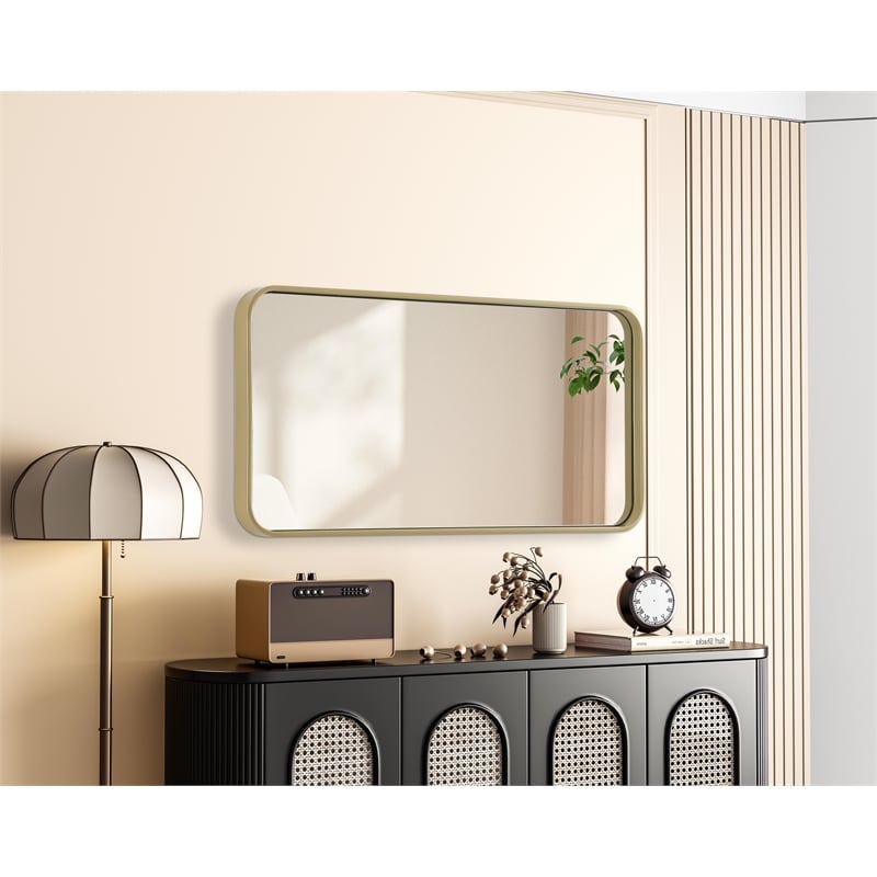 Elegant Decor Contour Metal Rectangle Mirror 18X36