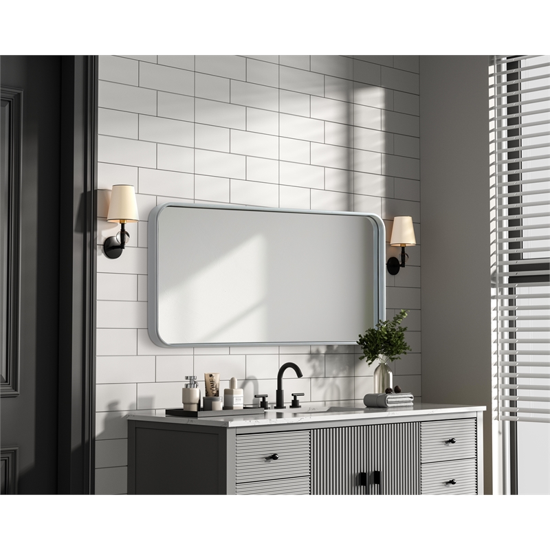 Elegant Decor Contour Metal Rectangle Mirror 18X36