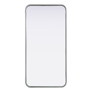 Elegant Decor Contour Metal Rectangle Mirror 18X36&quot Silver