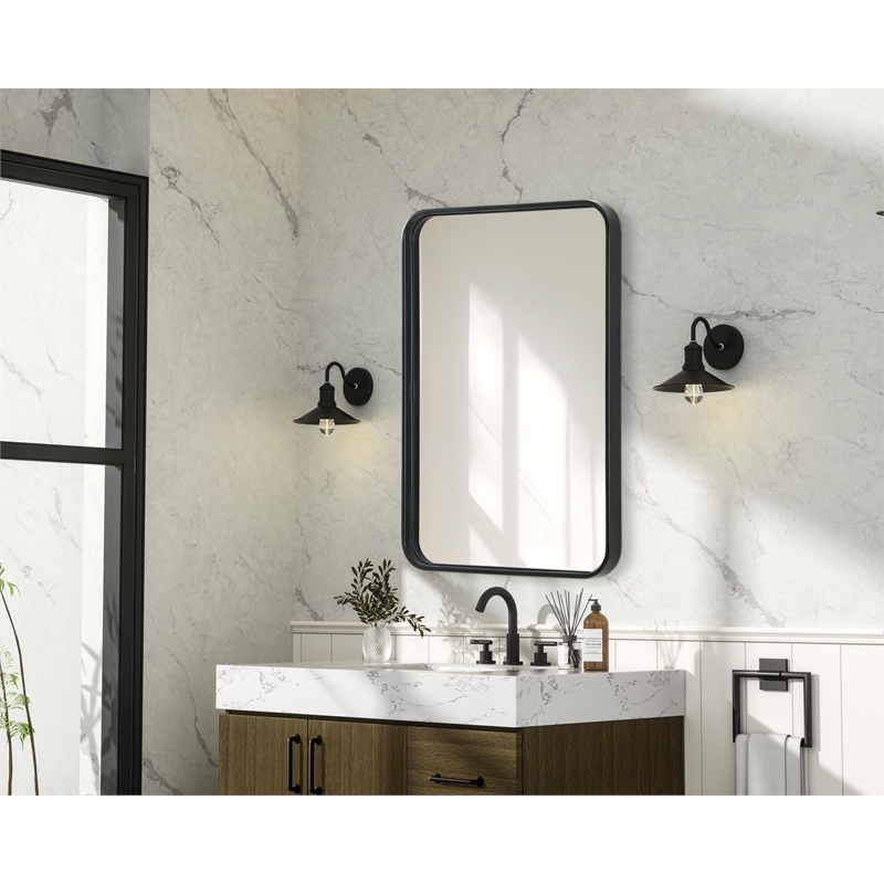Elegant Decor Contour Metal Rectangle Mirror 20X30