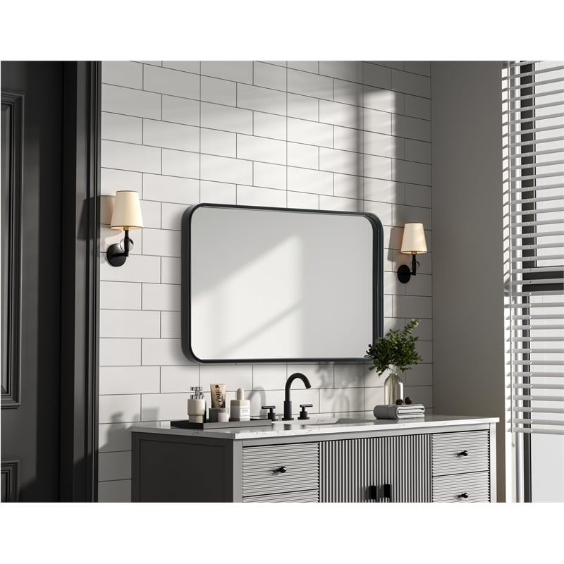 Elegant Decor Contour Metal Rectangle Mirror 20X30