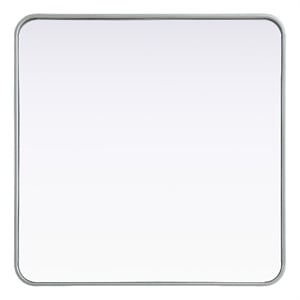 Elegant Decor Contour Metal Square Mirror 30X30&quot Silver