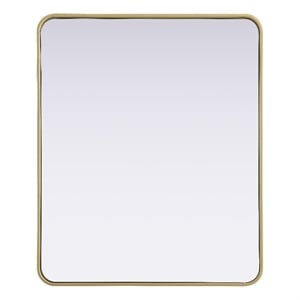 Elegant Decor Contour Metal Rectangle Mirror 30X36&quot Brass