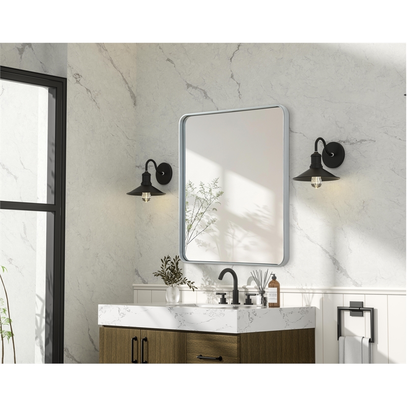 Elegant Decor Contour Metal Rectangle Mirror 30X36