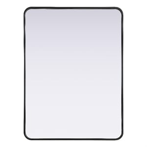 Elegant Decor Contour Metal Rectangle Mirror 30X40&quot Black