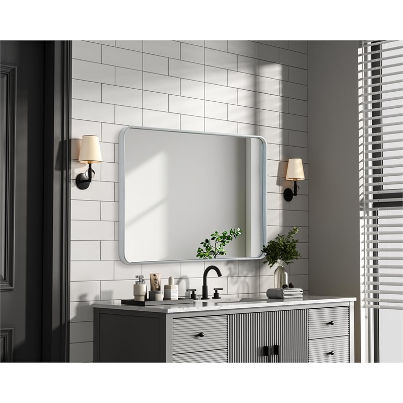 Elegant Decor Contour Metal Rectangle Mirror 30X40