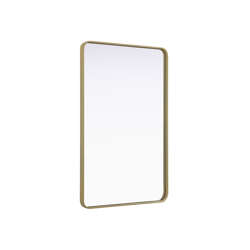 Elegant Decor Contour Metal Rectangle Mirror 30X48 In Brass