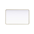 Elegant Decor Contour Metal Rectangle Mirror 30X48 In Brass