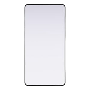 Elegant Decor Contour Metal Rectangle Mirror 30X60&quot Black