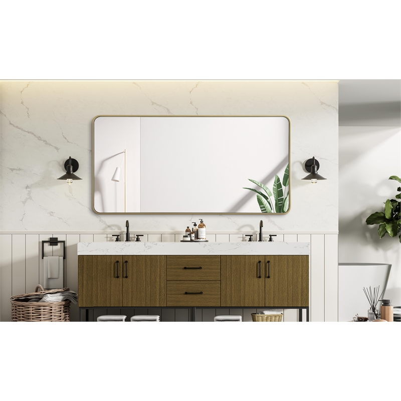 Elegant Decor Contour Metal Rectangle Mirror 30X60