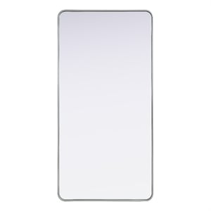 Elegant Decor Contour Metal Rectangle Mirror 30X60&quot Silver