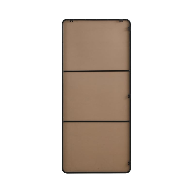 Elegant Decor Contour Metal Rectangle Mirror 32X72 In Black