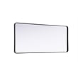 Elegant Decor Contour Metal Rectangle Mirror 32X72 In Black