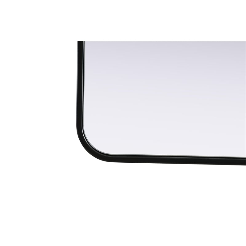 Elegant Decor Contour Metal Rectangle Mirror 32X72 In Black