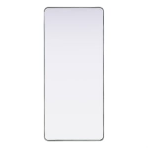 Elegant Decor Contour Metal Rectangle Mirror 32X72 In Silver