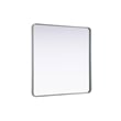 Elegant Decor Contour Metal Square Mirror 42X42 In Silver