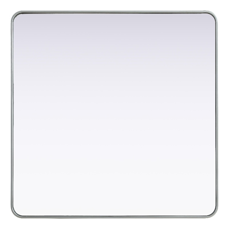 Elegant Decor Contour Metal Square Mirror 42X42 In Silver