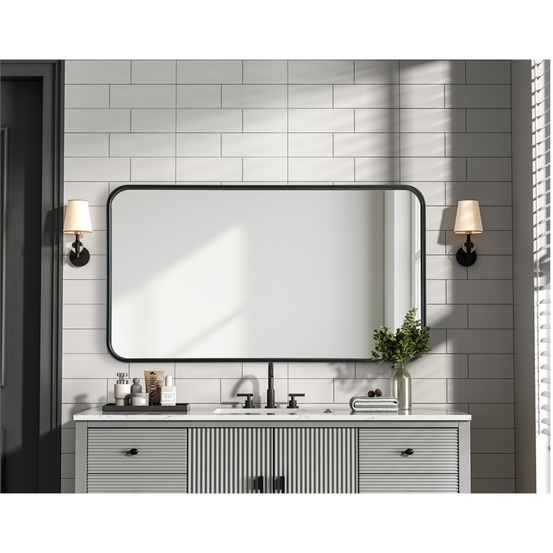 Elegant Decor Contour Metal Rectangle Mirror 20X36