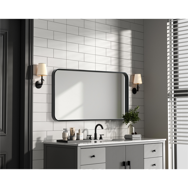 Elegant Decor Contour Metal Rectangle Mirror 20X36