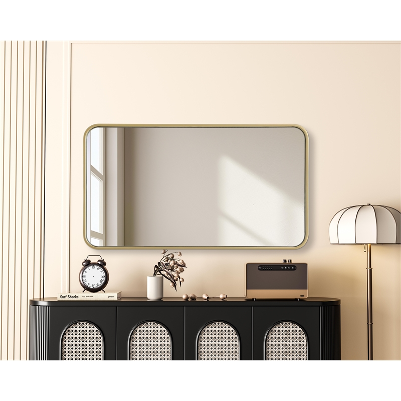 Elegant Decor Contour Metal Rectangle Mirror 20X36