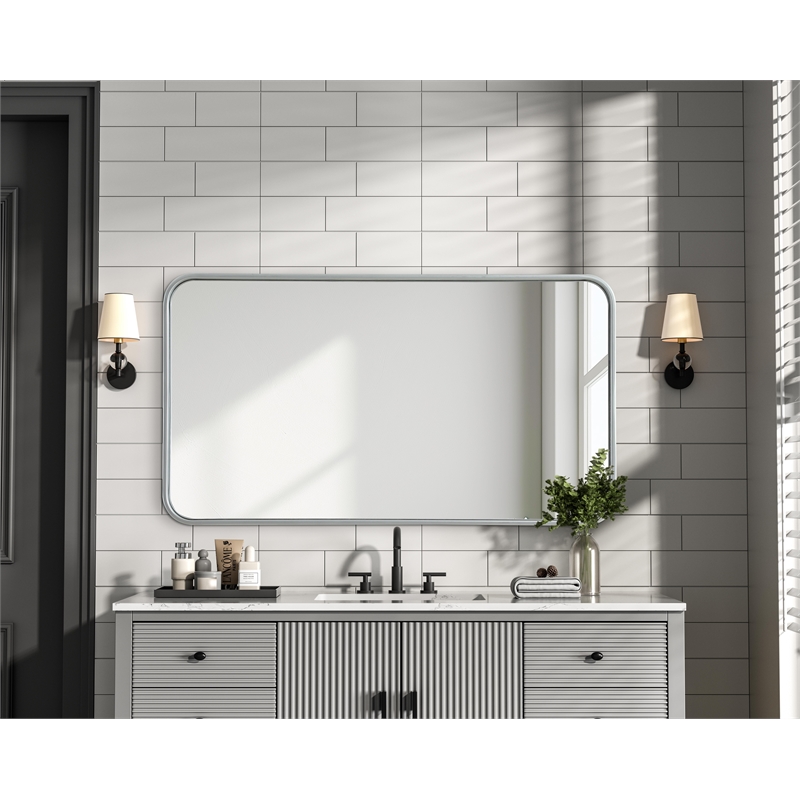Elegant Decor Contour Metal Rectangle Mirror 20X36