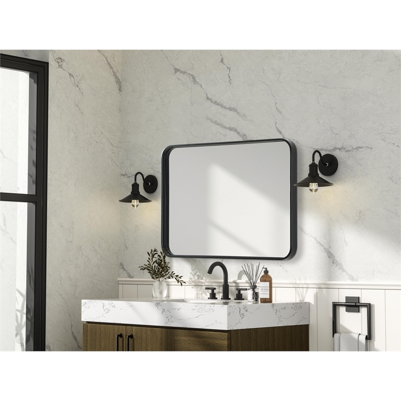 Elegant Decor Contour Metal Rectangle Mirror 22X30