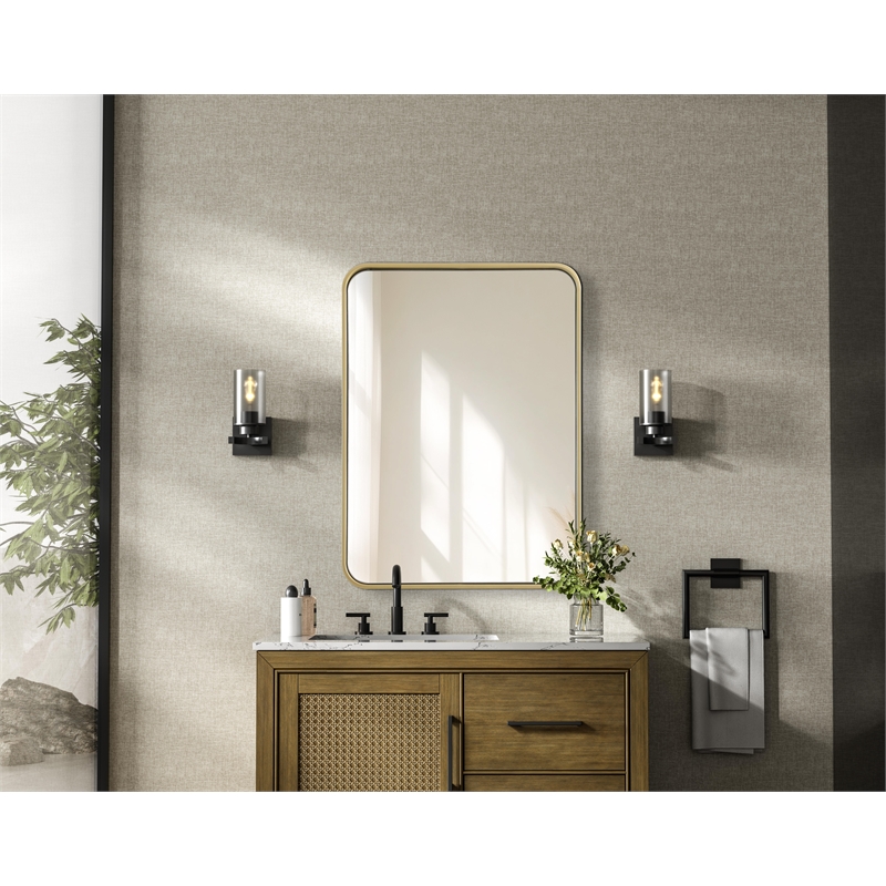 Elegant Decor Contour Metal Rectangle Mirror 22X30