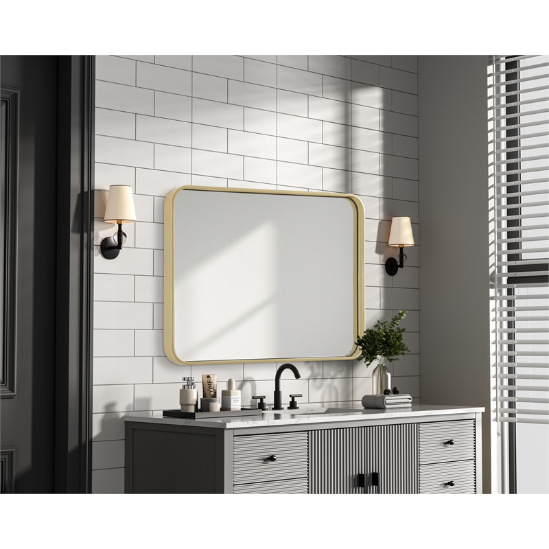 Elegant Decor Contour Metal Rectangle Mirror 22X30