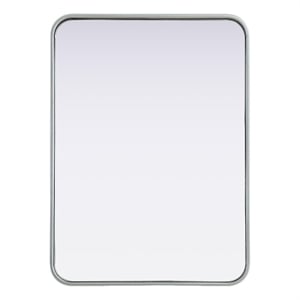Elegant Decor Contour Metal Rectangle Mirror 22X30&quot Silver