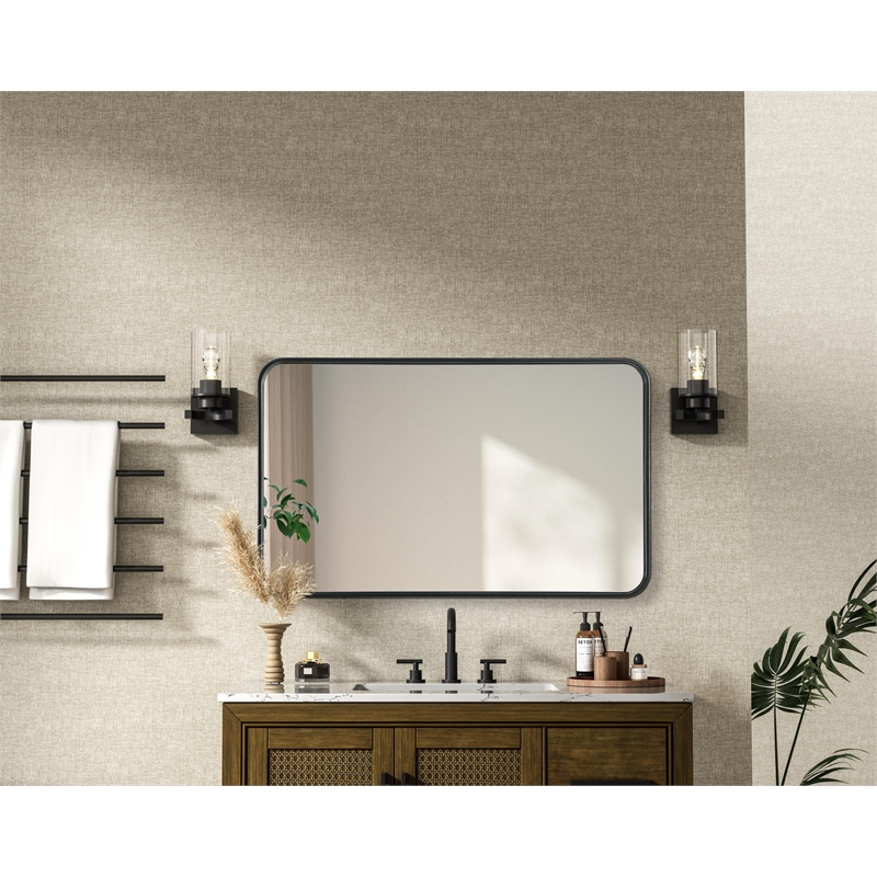 Elegant Decor Contour Metal Rectangle Mirror 22X36