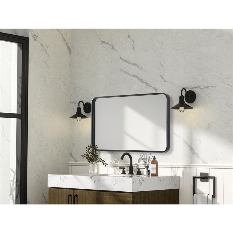 Elegant Decor Contour Metal Rectangle Mirror 22X36