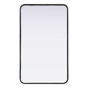 Elegant Decor Contour Metal Rectangle Mirror 22X36&quot Black