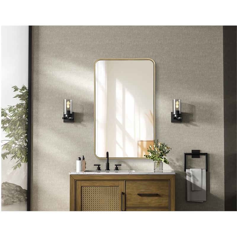 Elegant Decor Contour Metal Rectangle Mirror 22X36