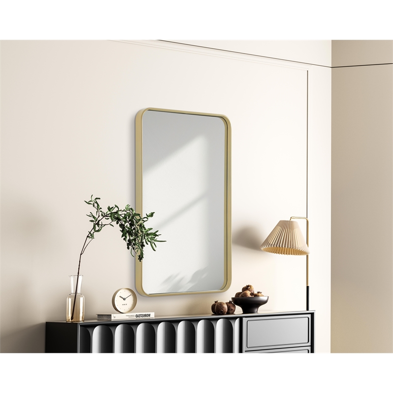 Elegant Decor Contour Metal Rectangle Mirror 22X36